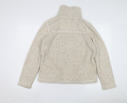 Womens UK Size 10 Fat Face Beige Full Zip Sweatshirt