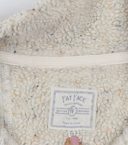 Womens UK Size 10 Fat Face Beige Full Zip Sweatshirt
