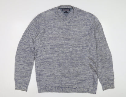 Tommy Hilfiger Men's Blue L Knit Cotton Pullover Jumper