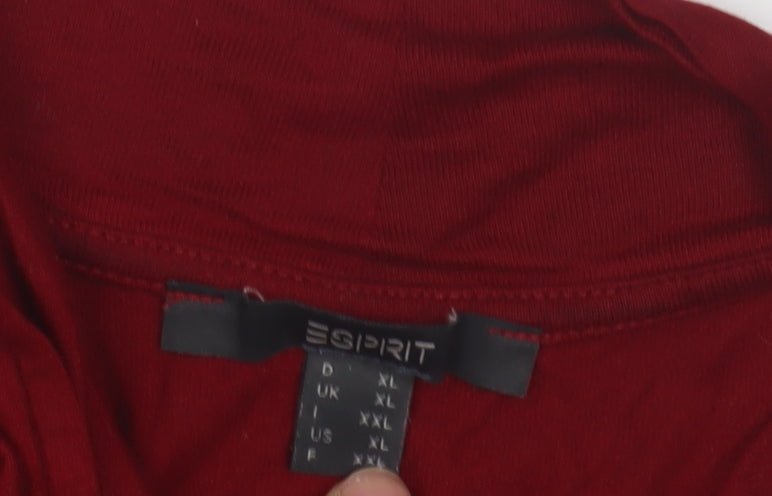 Esprit Women's Red High Neck Long Sleeve Top XL