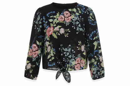 Womens UK Size 14 Lipsy Black Wrap Blouse