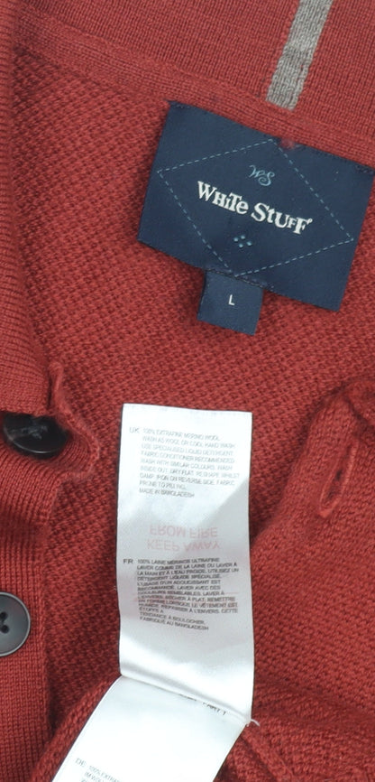 White Stuff Men's Red Wool Pullover Jumper - L