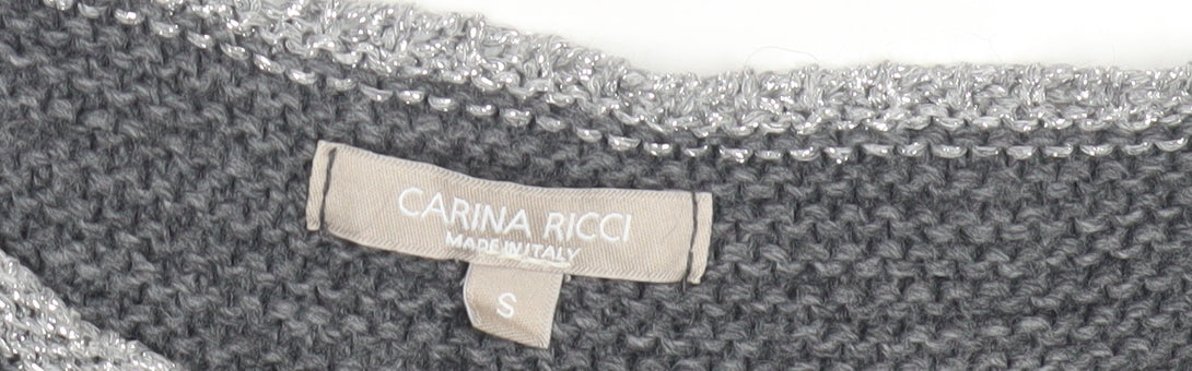 Womens UK Size S Carina Ricci Grey Pullover Jumper