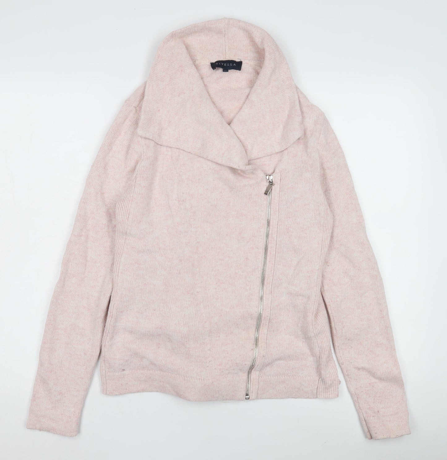 Womens UK Size M Viyella Pink Full Zip Jumper