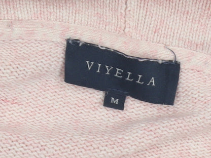Womens UK Size M Viyella Pink Full Zip Jumper