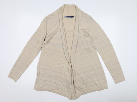 Isle Women's Beige Open Front Cardigan, Size S, Viscose Blend
