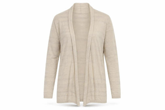 Isle Women's Beige Open Front Cardigan, Size S, Viscose Blend