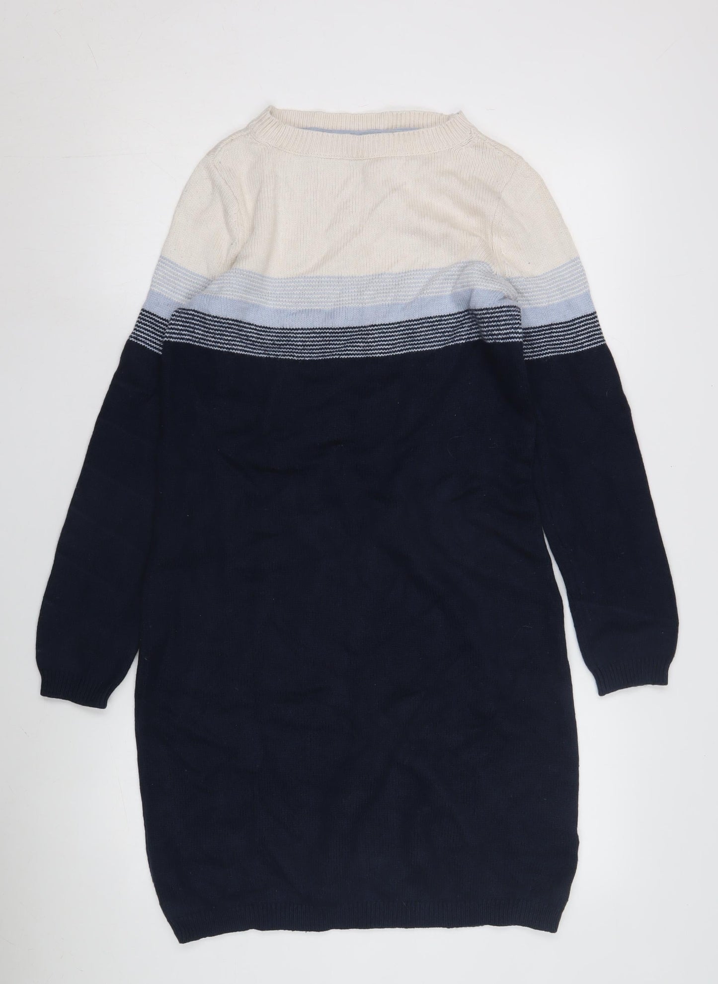 Crew Clothing Women's Ivory Blue Jumper Dress Size 10