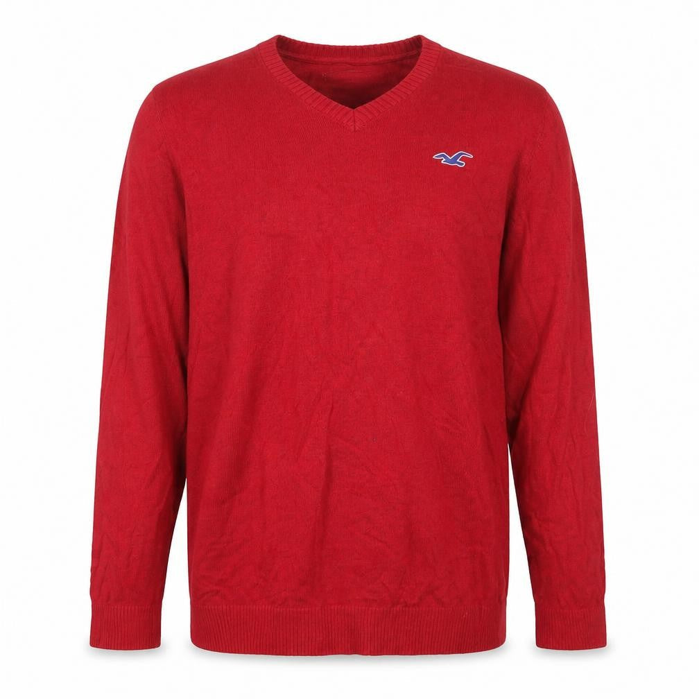 Mens UK Size L Hollister Red Pullover Jumper