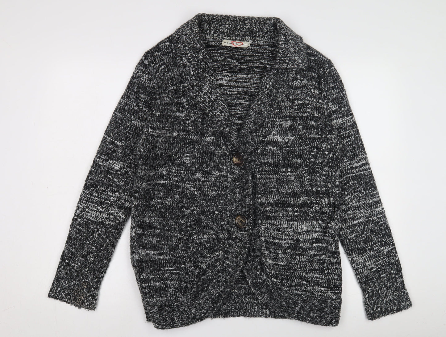 Heart & Soul Men's Black Cardigan, Medium, Acrylic Blend