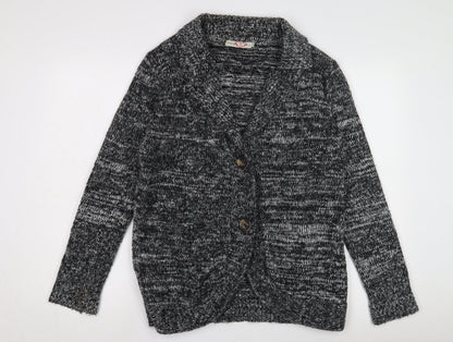Heart & Soul Men's Black Cardigan, Medium, Acrylic Blend