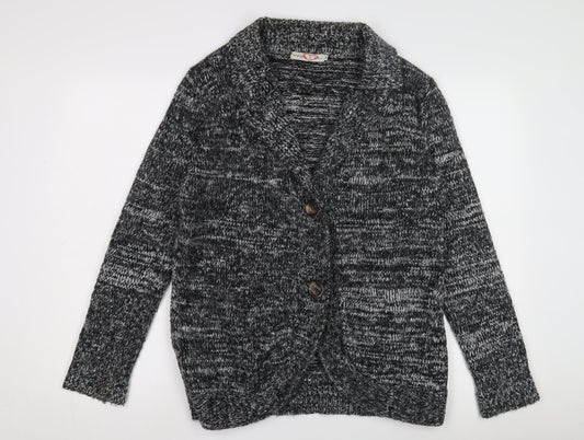 Heart & Soul Men's Black Cardigan, Medium, Acrylic Blend