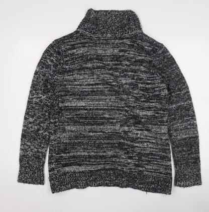 Heart & Soul Men's Black Cardigan, Medium, Acrylic Blend