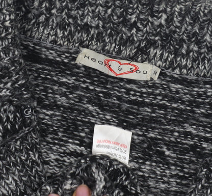 Heart & Soul Men's Black Cardigan, Medium, Acrylic Blend