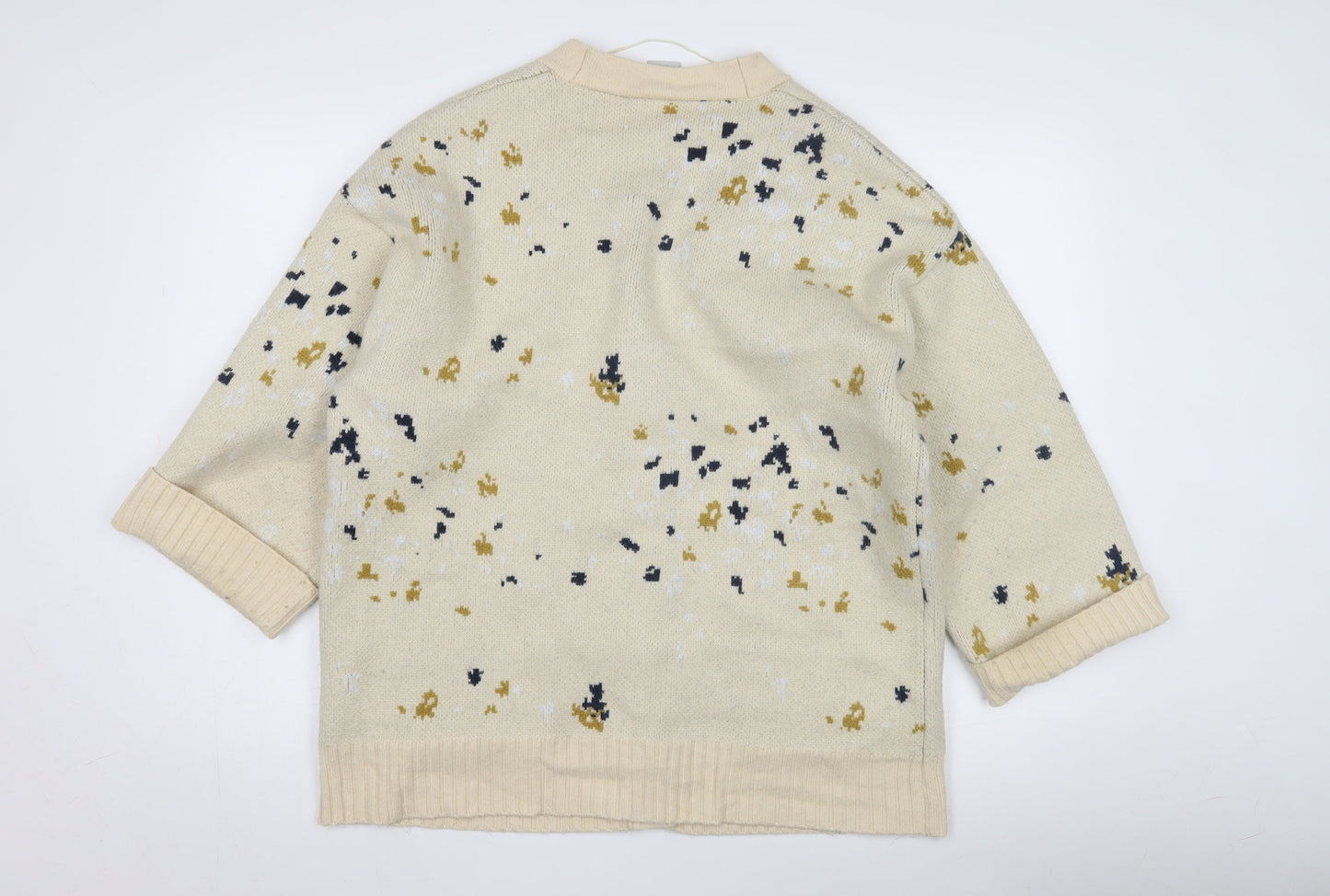 Womens UK Size M ICHI Beige Cardigan Jumper