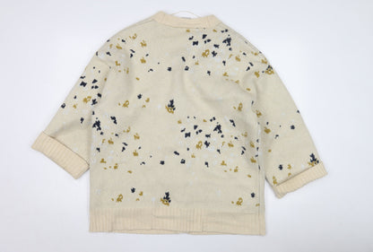Womens UK Size M ICHI Beige Cardigan Jumper
