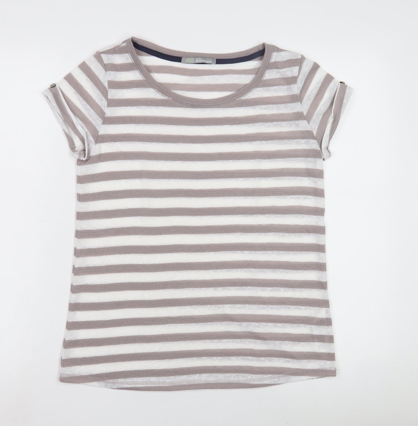 Womens UK Size 8 Marks and Spencer Multicoloured Basic T-Shirt