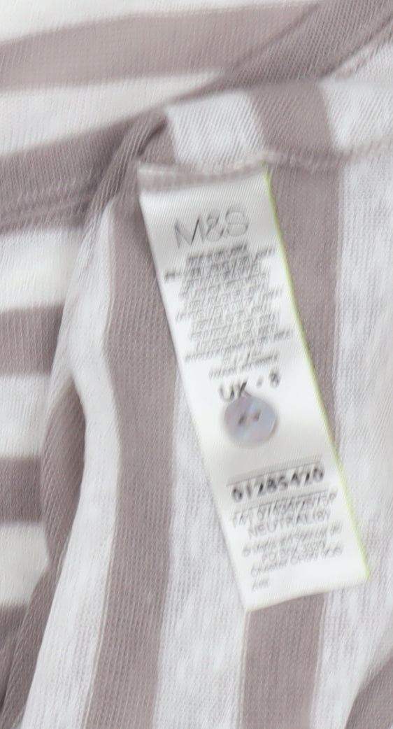 Womens UK Size 8 Marks and Spencer Multicoloured Basic T-Shirt