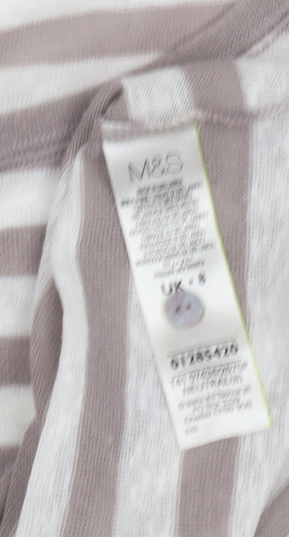 Womens UK Size 8 Marks and Spencer Multicoloured Basic T-Shirt