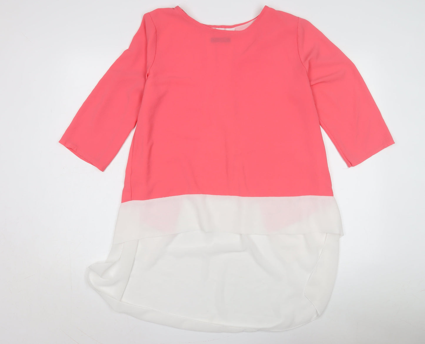 Quiz Women's Pink and White Tunic Top M