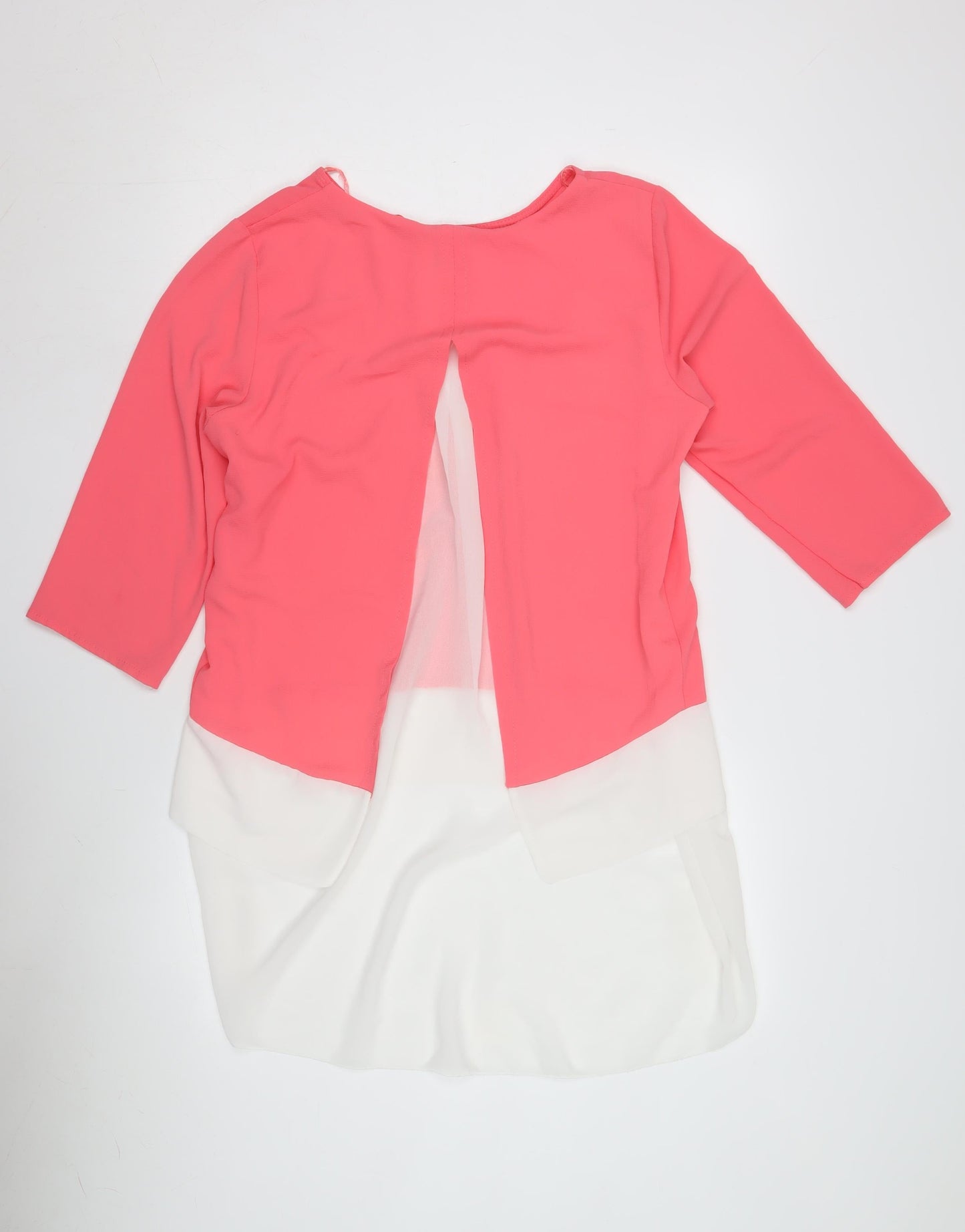 Quiz Women's Pink and White Tunic Top M