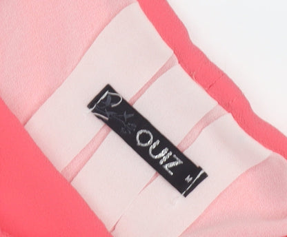 Quiz Women's Pink and White Tunic Top M