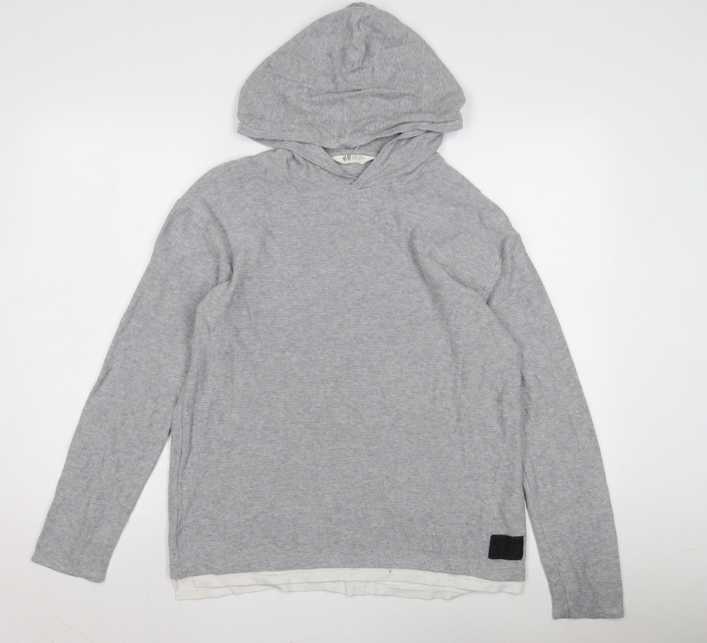 H&M Teens Grey Pullover Hoodie, Size 14, Casual Wear