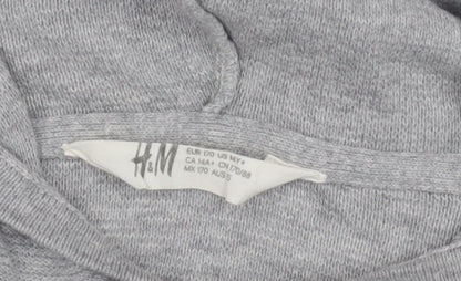 H&M Teens Grey Pullover Hoodie, Size 14, Casual Wear