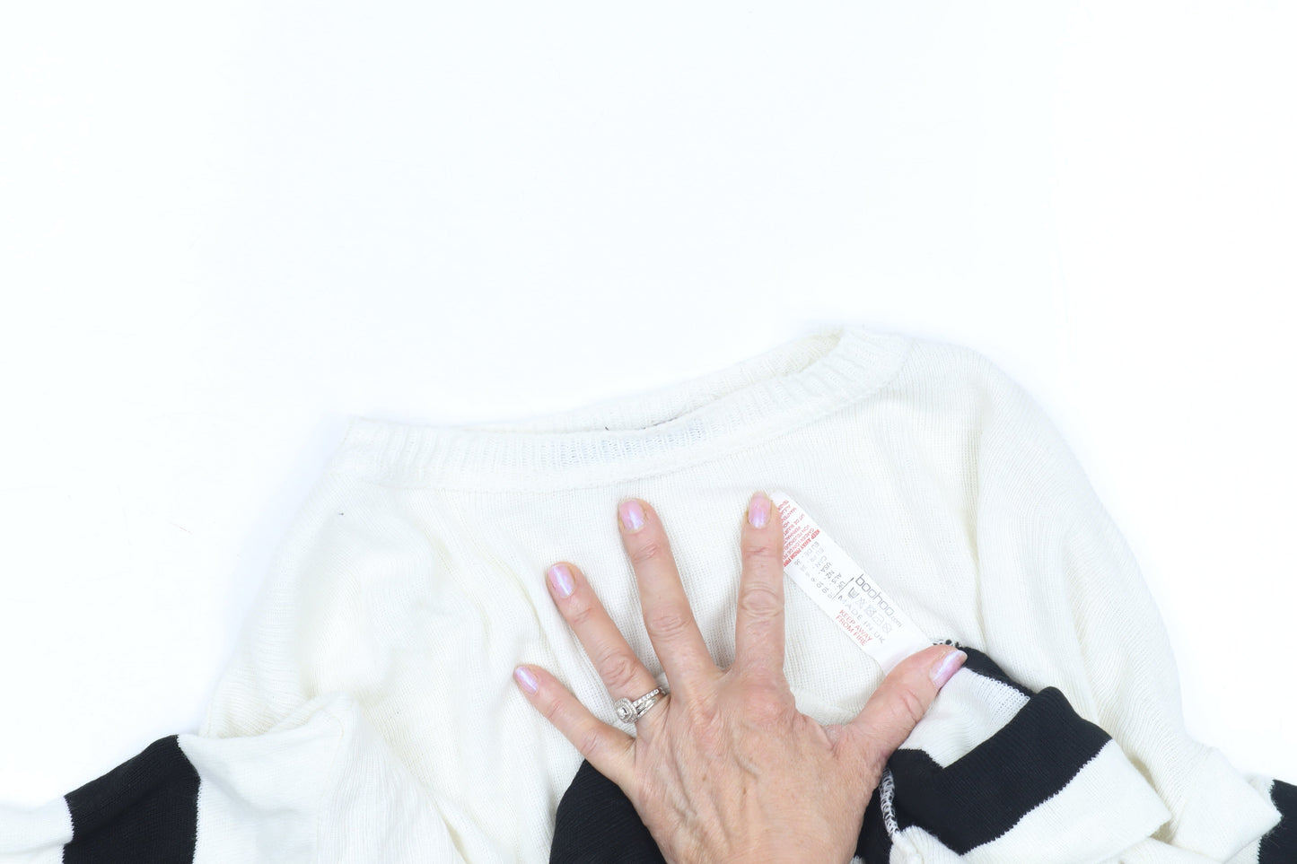 boohoo Women's Striped Pullover Jumper, Size UK 10