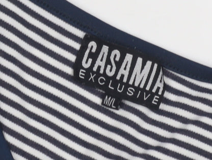Womens UK Size M CASAMIA Blue Basic T-Shirt