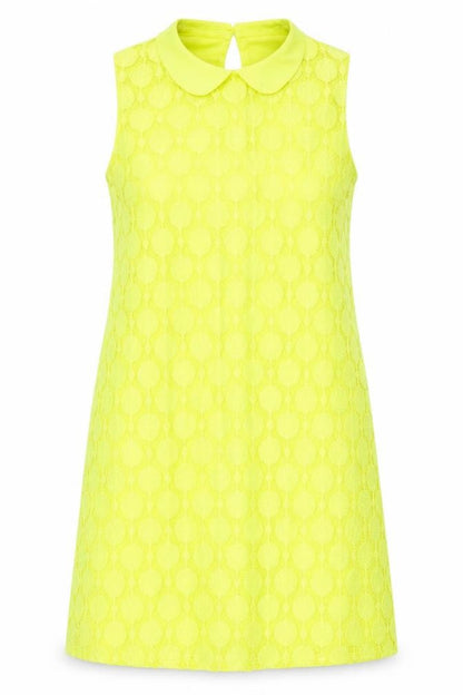 Principles Women's Yellow Sleeveless Lace Dress Size 14