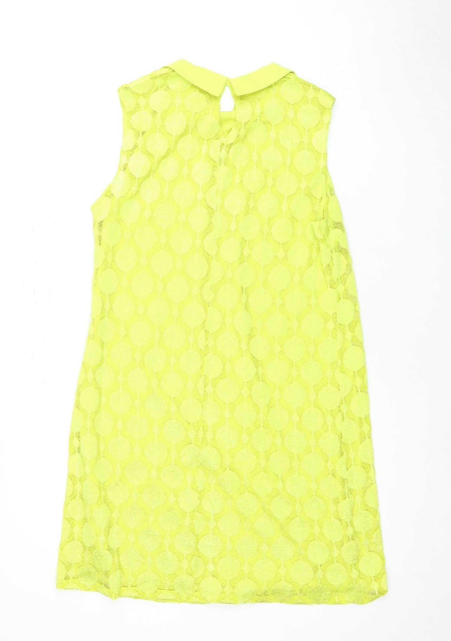 Principles Women's Yellow Sleeveless Lace Dress Size 14
