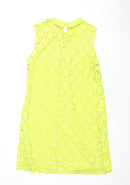 Principles Women's Yellow Sleeveless Lace Dress Size 14