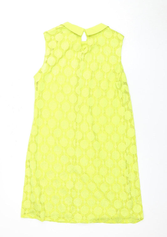 Principles Women's Yellow Sleeveless Lace Dress Size 14
