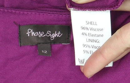 Jane Ashley Women's Purple Long Knit Dress Size 12
