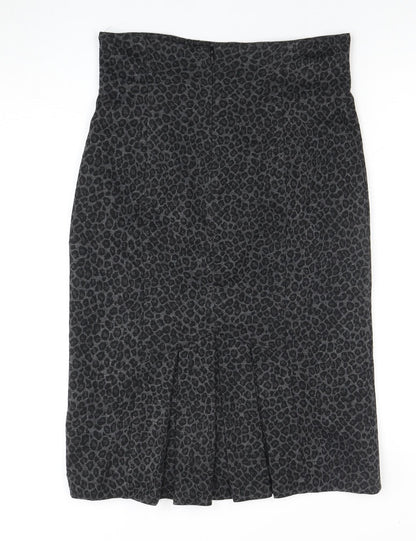 Laura Ashley Women's Black Animal Print Skirt, Size 12
