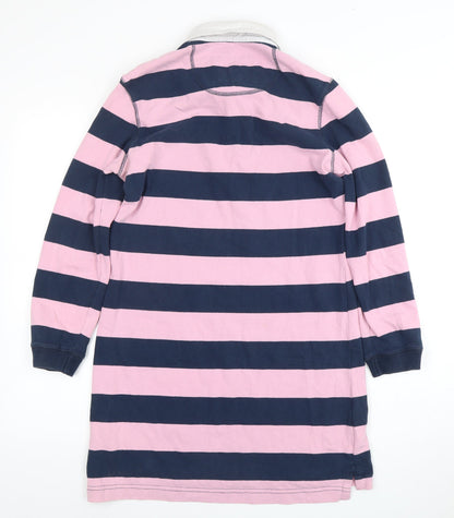 Jack Wills Women's Striped Shirt Dress, Pink/Navy, Size 10
