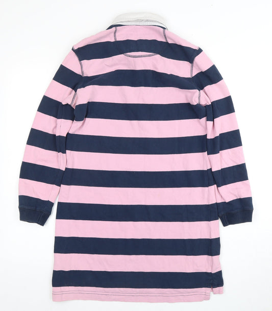 Jack Wills Women's Striped Shirt Dress, Pink/Navy, Size 10