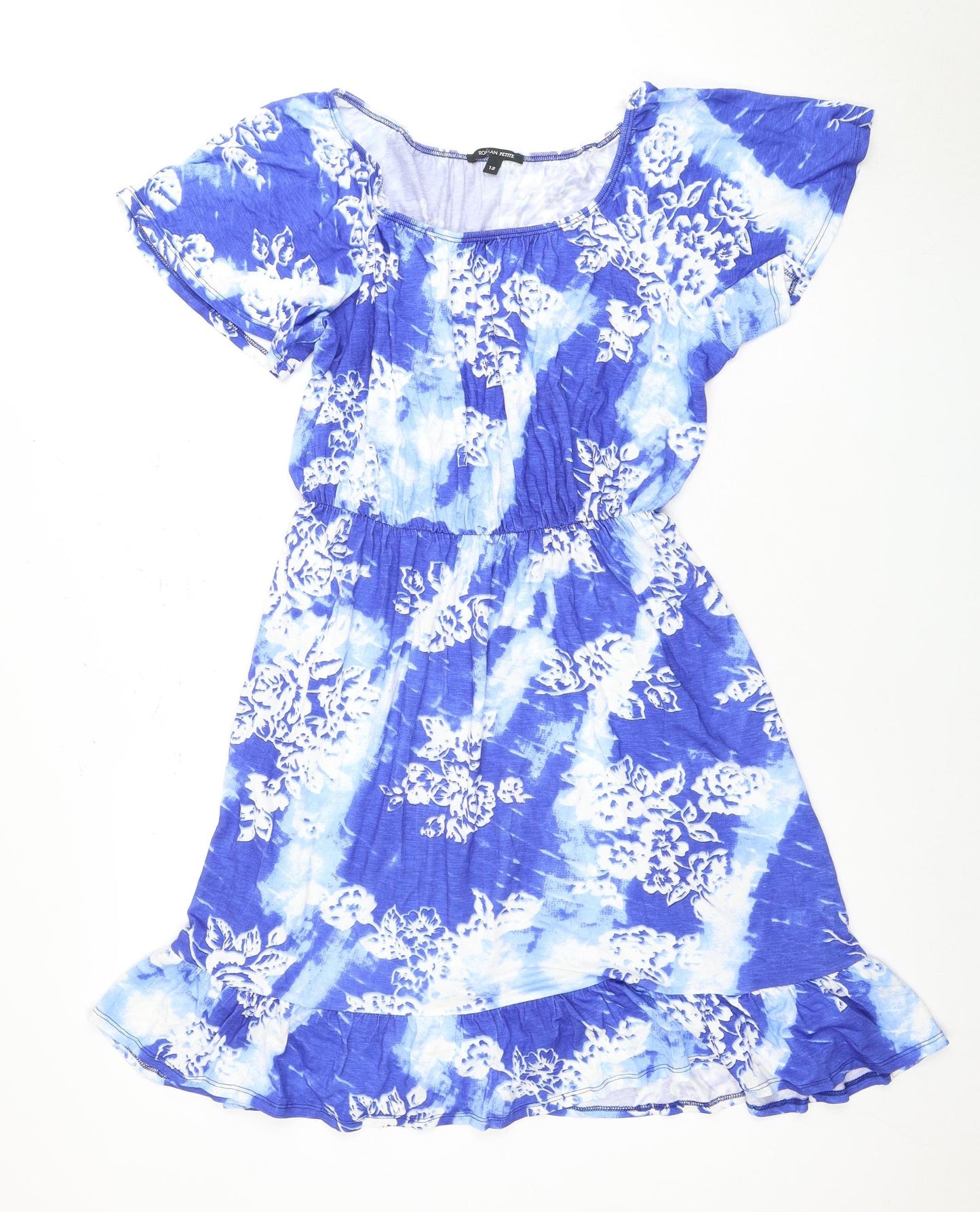Roman Petite Blue Floral Women's Dress Size 12