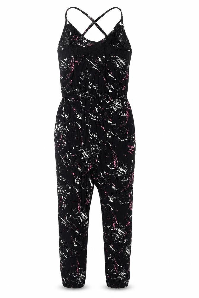 Womens UK Size M Superdry One-Piece Black Jumpsuit