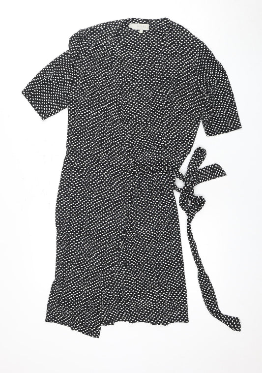 Hobbs Women's Black Geometric Dress Size 14 Casual