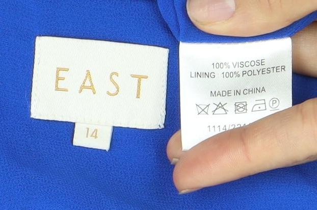 EAST Womens Blue Dress Size 14 Viscose