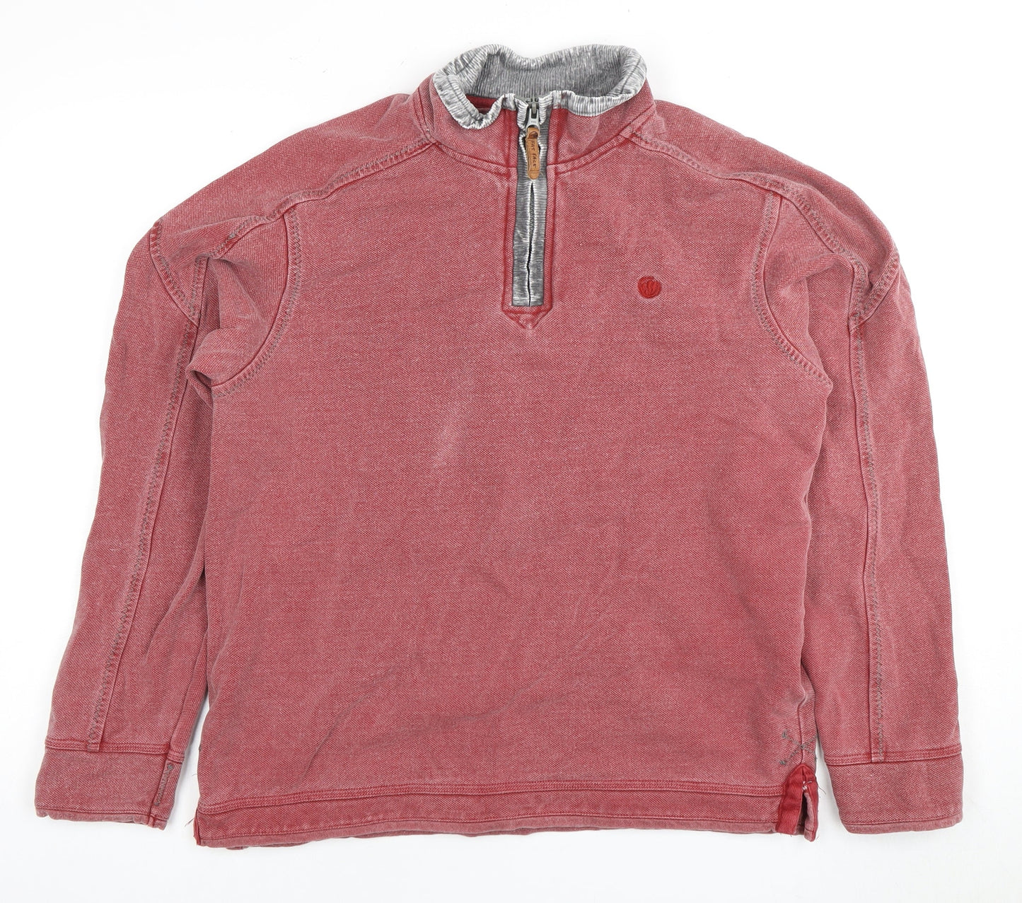 Mens UK Size S FatFace Red 1/4 Zip Sweatshirt