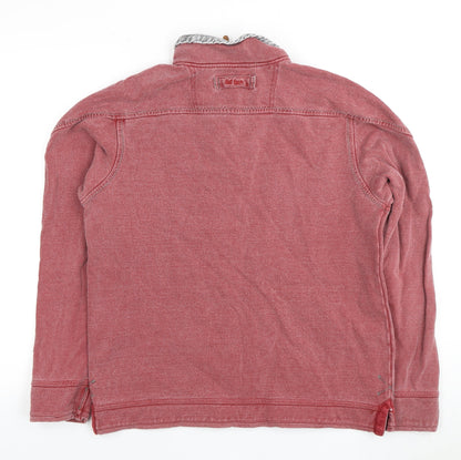 Mens UK Size S FatFace Red 1/4 Zip Sweatshirt