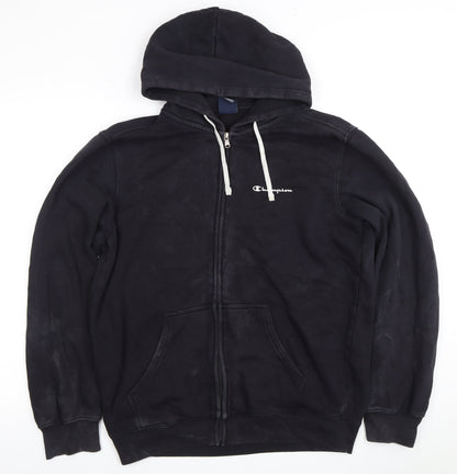 Mens UK Size L Champion Black Full Zip Hoodie