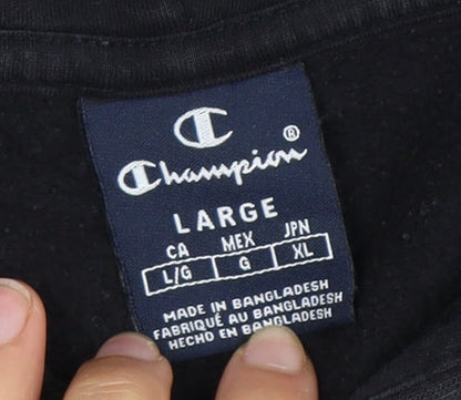 Mens UK Size L Champion Black Full Zip Hoodie