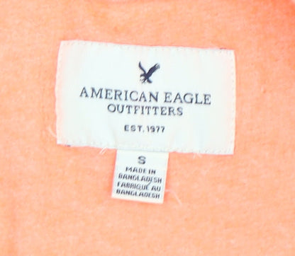 American Eagle Womens Orange Logo Pullover Crew Neck Sweatshirt