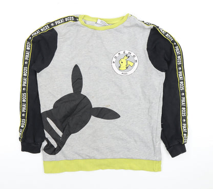 Boys Grey Pokemon Hoodie 11-12 Years - Graphic Pullover