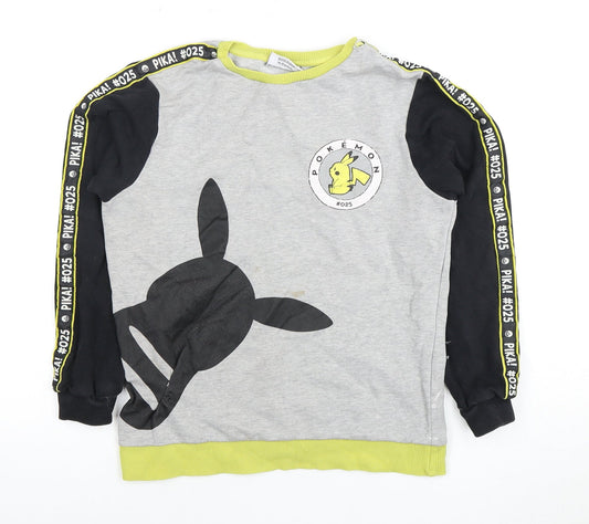 Boys Grey Pokemon Hoodie 11-12 Years - Graphic Pullover