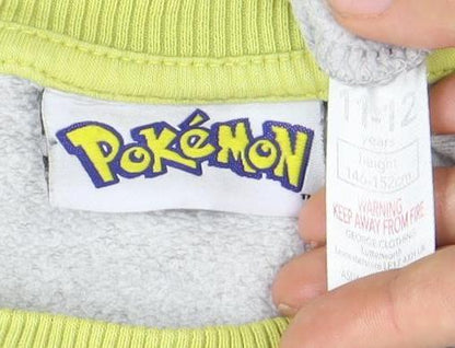 Boys Grey Pokemon Hoodie 11-12 Years - Graphic Pullover